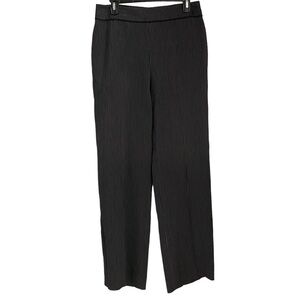 AKRIS PUNTO pinstriped dress pants black trousers size 8 cotton blend